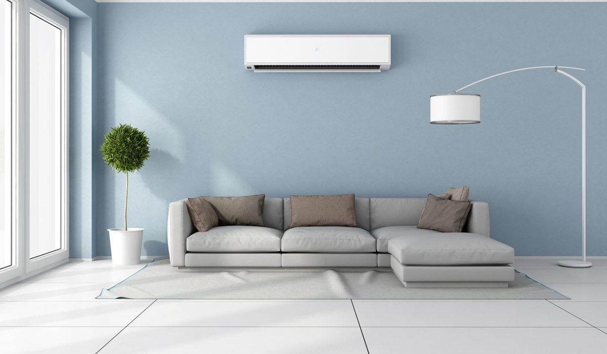 Living room with air conditioner